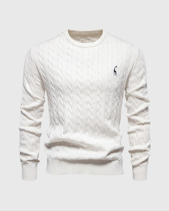 Veelzijdige heren trui, ribgebreid en kabelgebreid, ideaal voor casual lente, herfst en winterkleding.