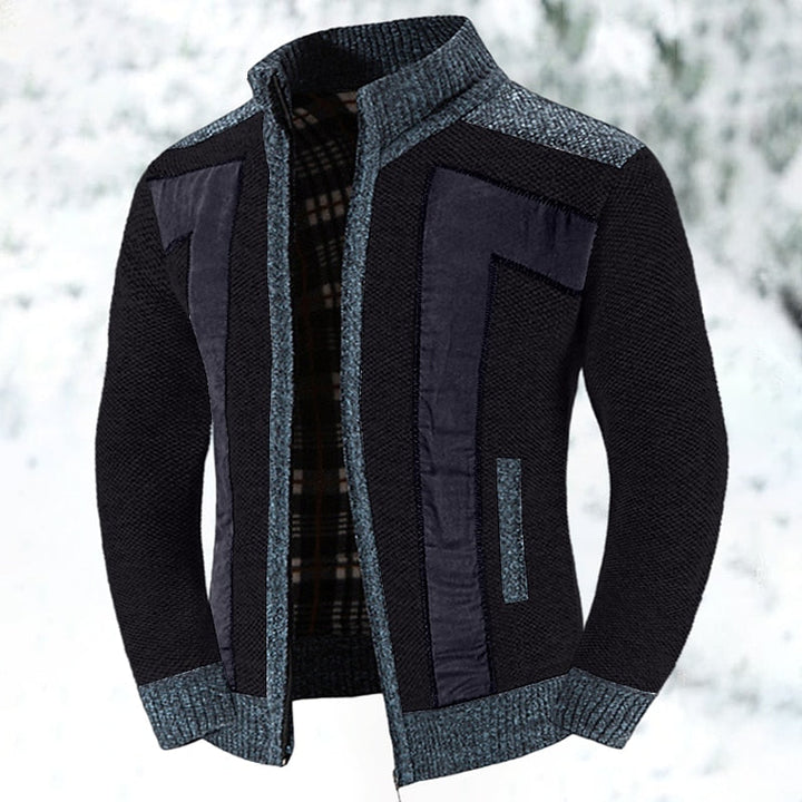 Modern heren ritsvest, getailleerd met opstaande kraag. Casual en stijlvolle bovenkleding voor herenmode.