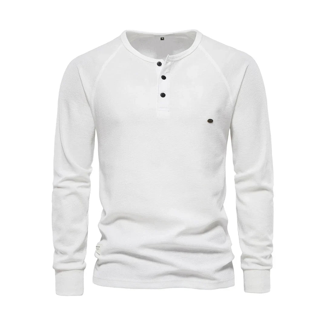 Stijlvol heren basic shirt, lange mouwen en ronde hals, makkelijk te combineren voor een dagelijkse, verzorgde look.