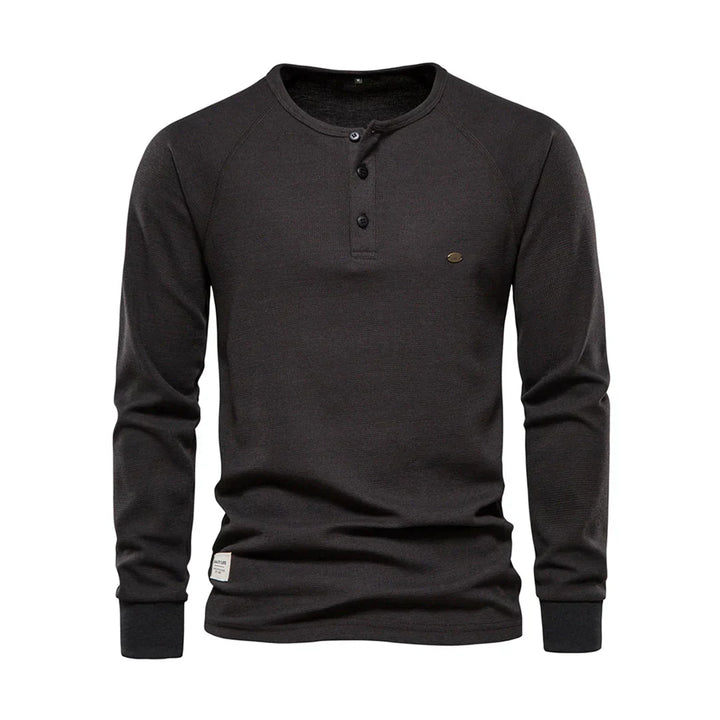 Ademend herenshirt met lange mouwen en ronde hals, ideaal voor actief comfort en een moderne, strakke pasvorm.