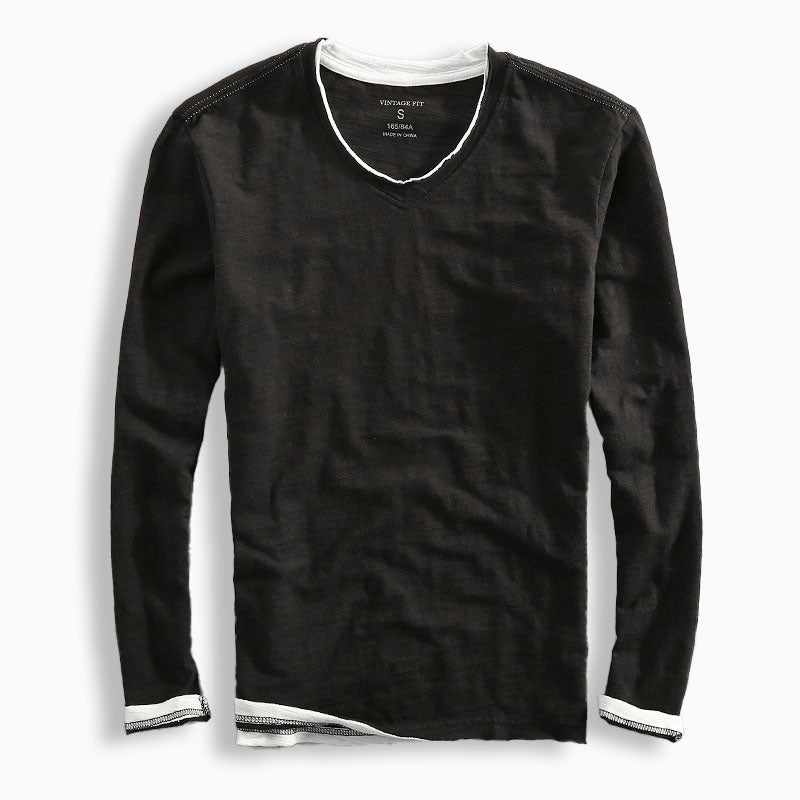 Stijlvol heren shirt met lange mouwen en unieke contrastafwerking, veelzijdig voor casual & smart looks.