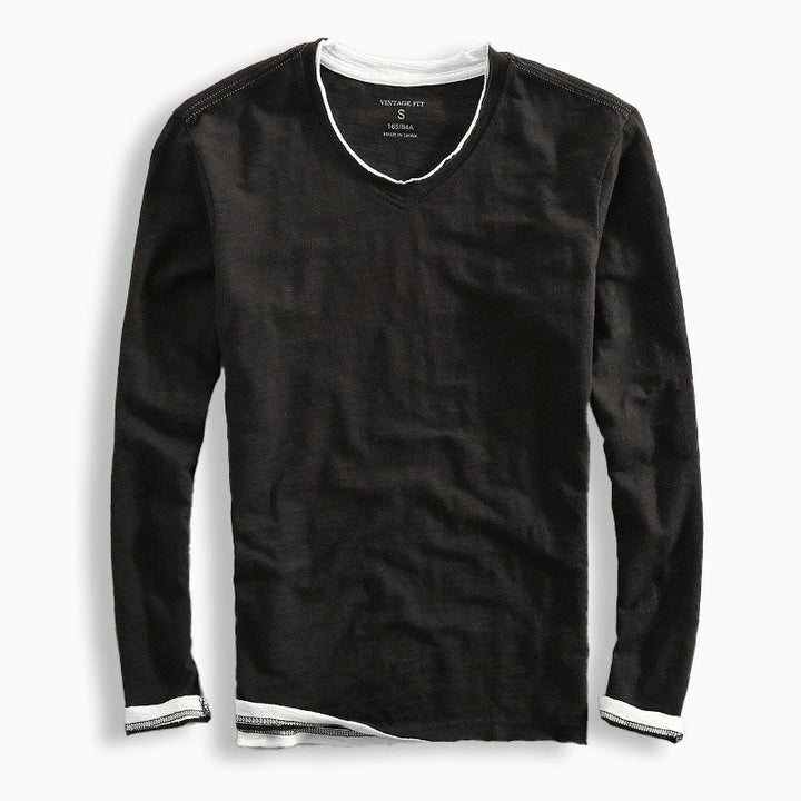Stijlvol heren shirt met lange mouwen en unieke contrastafwerking, veelzijdig voor casual & smart looks.
