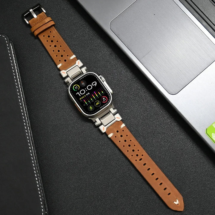 Premium heren smartwatch polsband in siliconen, stevig en stijlvol. Compatibel met Apple Watch series 42mm t/m Ultra 49mm.