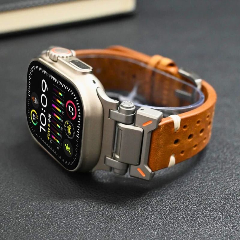 Stijlvolle heren Apple Watch band van siliconen; soepel, waterbestendig en perfect voor elke gelegenheid. 42-49mm.
