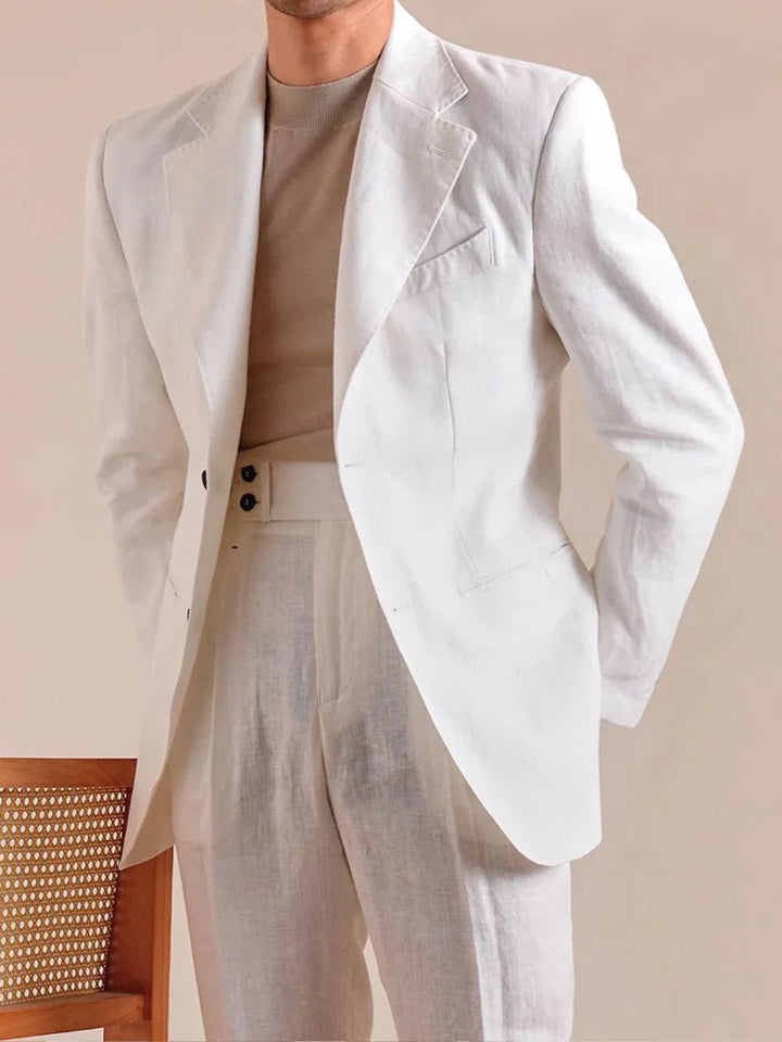 Heren slim fit blazer met revers, een essentieel item voor de moderne man die stijl en comfort zoekt.