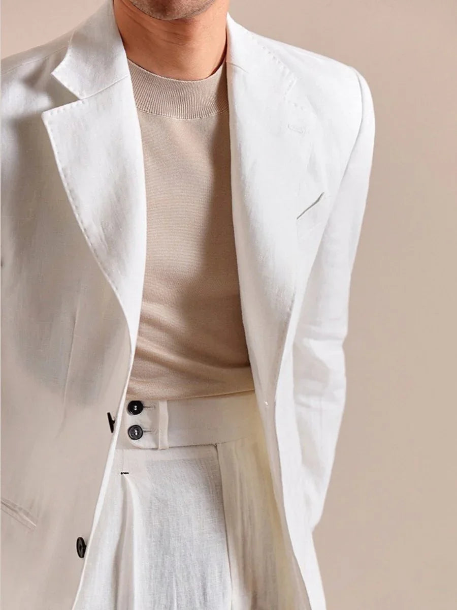 Moderne heren slim fit colbert met elegante knoopsluiting en revers, veelzijdig voor elke look.
