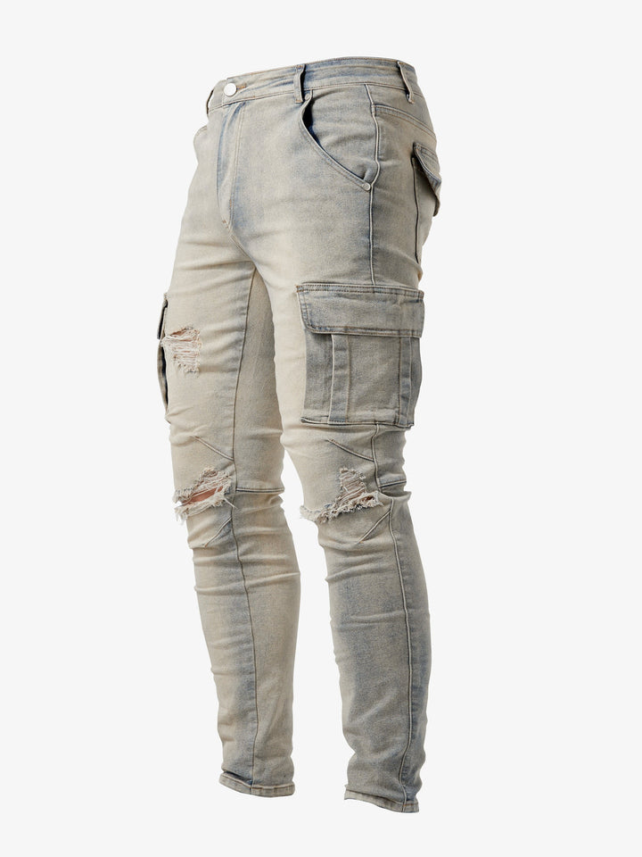 Comfortabele slim fit stretch spijkerbroek voor heren, een veelzijdige cargo jeans voor elke dag.