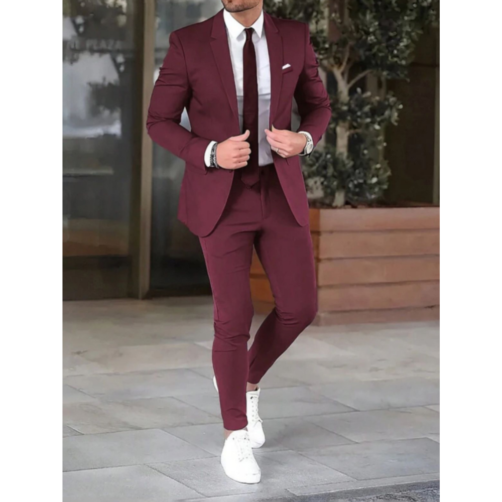 Detail van de stof van het heren maatpak. Hoogwaardige moderne kleding, perfect voor een stijlvolle look.