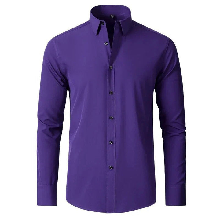 Slim fit pasvorm van het heren overhemd met stretch, perfecte belijning voor een moderne look. Strijkvrij.