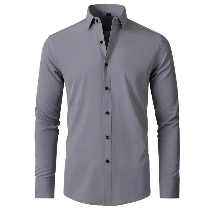 Veelzijdig heren stretch overhemd, te dragen als zakelijk of casual shirt, comfortabel en strijkvrij.