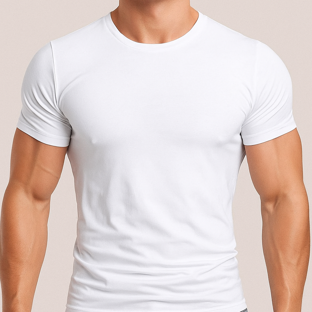 Stijlvol heren slim fit t-shirt met comfortabele ronde hals, perfect voor een veelzijdige dagelijkse look.