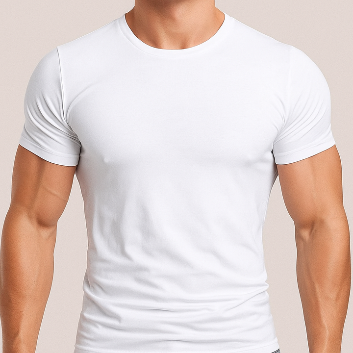 Stijlvol heren slim fit t-shirt met comfortabele ronde hals, perfect voor een veelzijdige dagelijkse look.