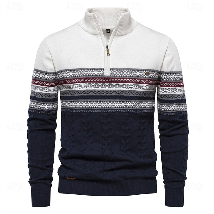 Elegante heren trui met halve rits; comfortabele slim fit bovenkleding voor een veelzijdige look.
