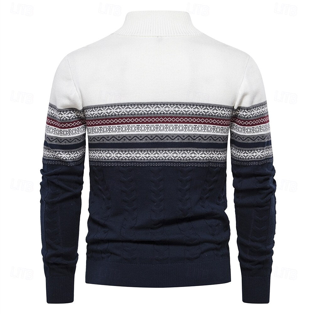 Stijlvolle heren slim fit trui; comfortabele halve rits sweater, perfecte bovenkleding voor winter.