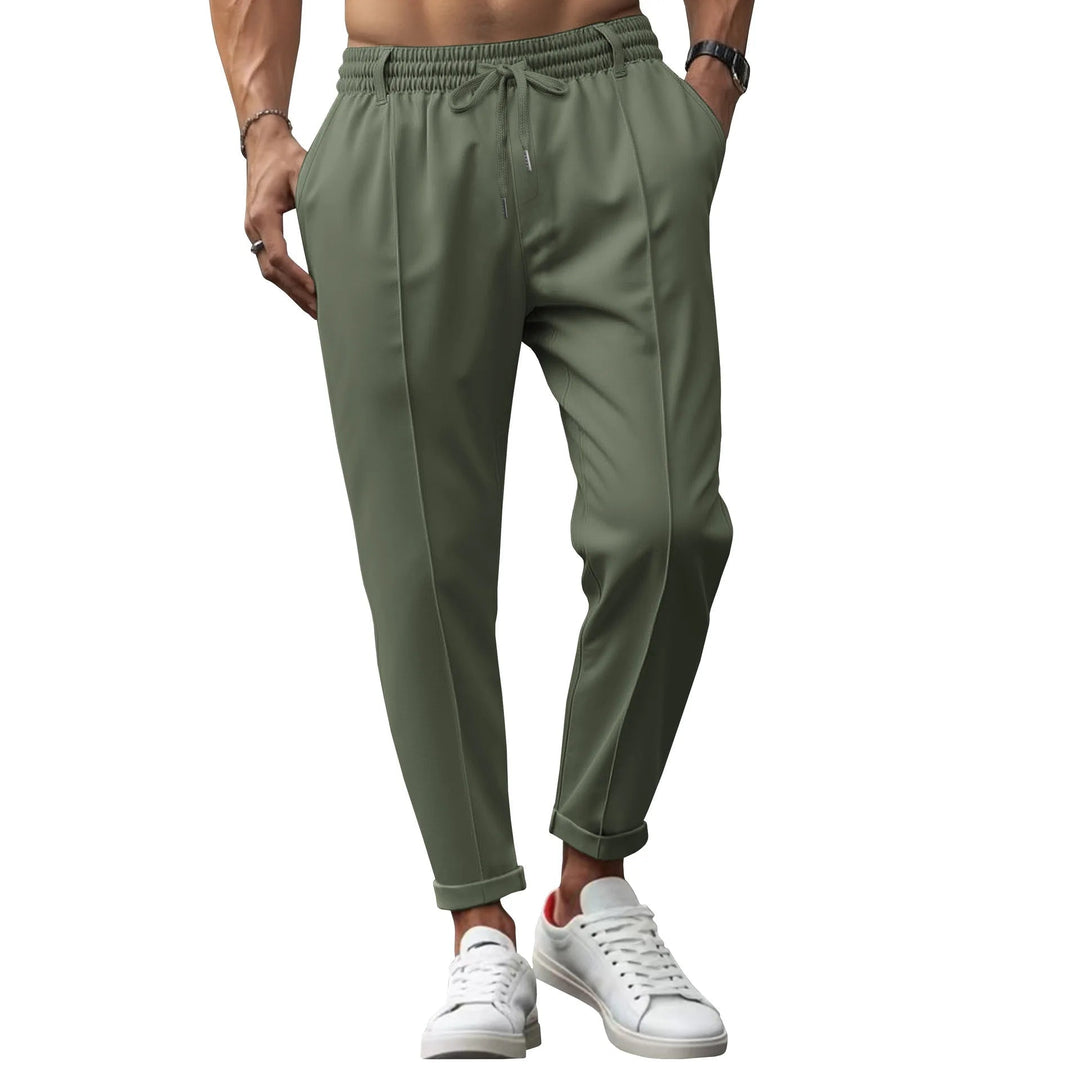 Mannen mode: comfortabele slim fit pantalon, perfect voor een professionele uitstraling.
