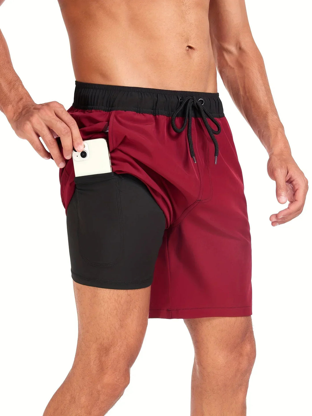 Zomerse heren zwembroek, sneldrogend en comfortabel polyester, perfect voor zwemkleding, sport en ontspanning op het strand.