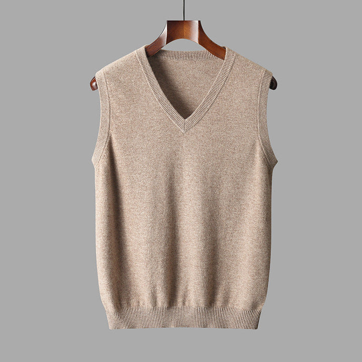 Heren spencer met V-hals, tijdloos grijs, perfect voor een gelaagde look. Comfortabel vest.