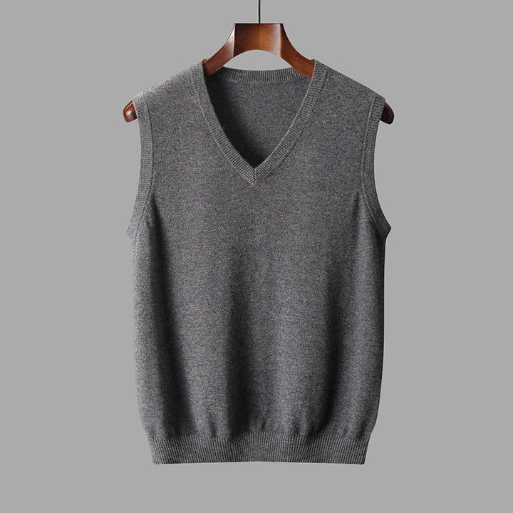 Casual heren mouwloze V-hals vest, veelzijdig te combineren voor dagelijkse draag.