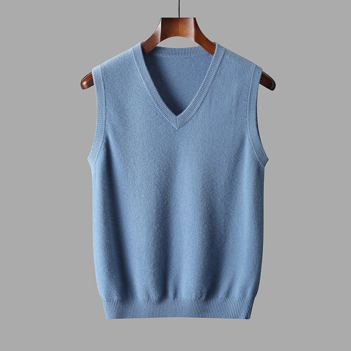 Warme heren V-hals spencer, essentiële wintermode voor extra comfort en warmte.