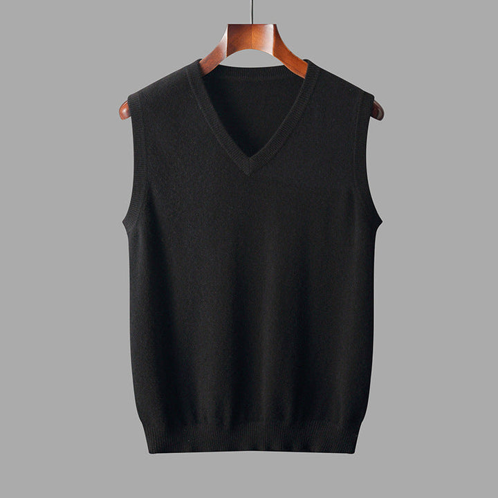 Veelzijdige heren spencer met V-hals, mouwloos vest, combineerbaar voor casual of formeel.