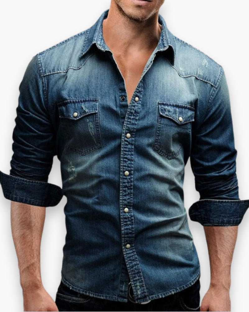 Tijdloos heren spijkeroverhemd, een stijlvolle keuze voor zowel casual als geklede looks.