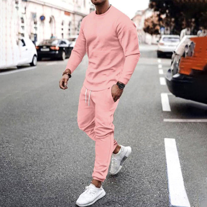 Sportief heren joggingpak, perfect voor herfst workouts of casual herenkleding; comfortabele set.