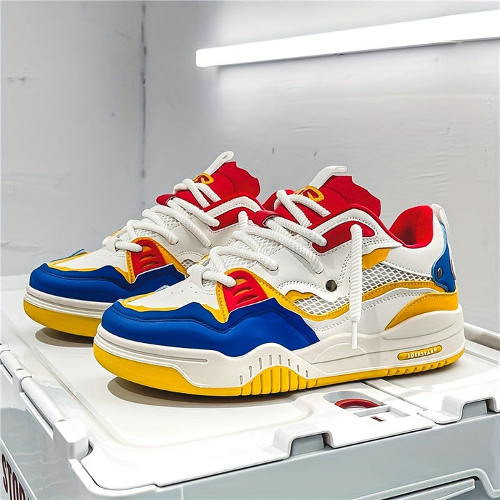 Trendy herensneakers, veelzijdig en comfortabel, met een dynamisch sportief design voor elke gelegenheid.