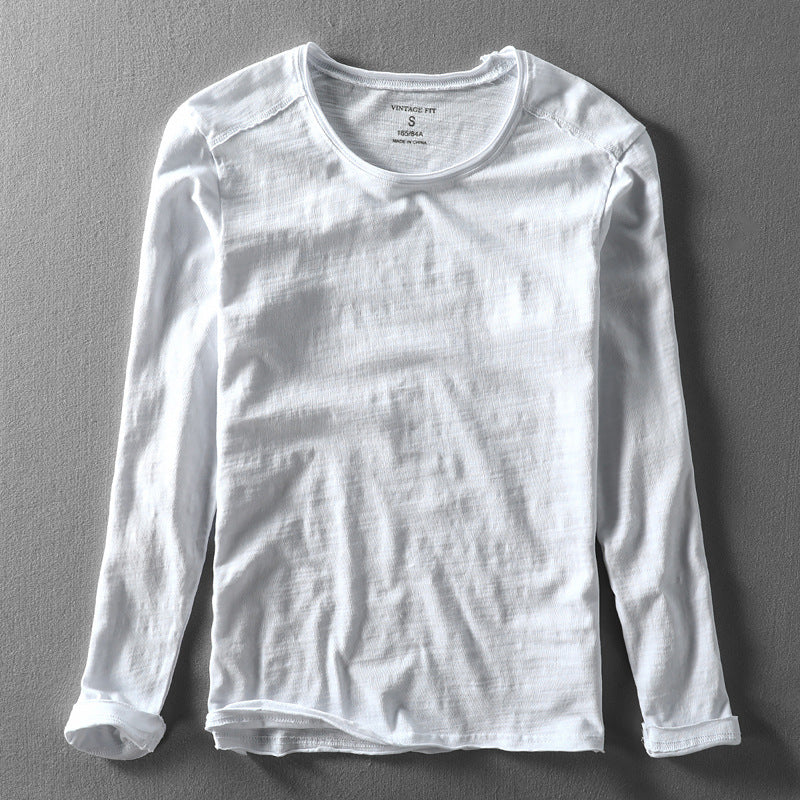 Comfortabel heren basic T-shirt met lange mouw en ronde hals, perfect voor een stijlvolle gelaagde look.