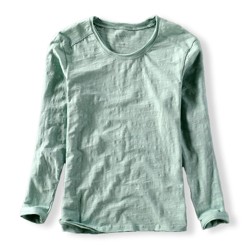 Stijlvol heren T-shirt lange mouw met vintage fit en ronde hals voor dagelijkse casual kleding.