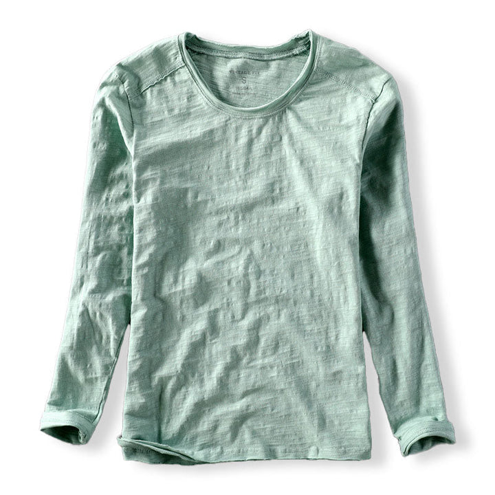 Stijlvol heren T-shirt lange mouw met vintage fit en ronde hals voor dagelijkse casual kleding.