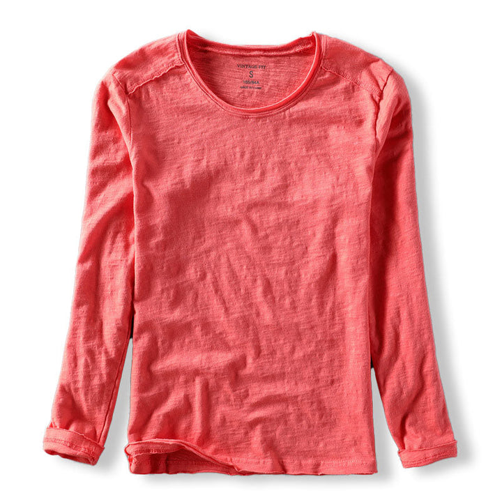 Veelzijdig heren T-shirt lange mouw, ronde hals. Perfect als basic shirt voor een gelaagde, casual look.