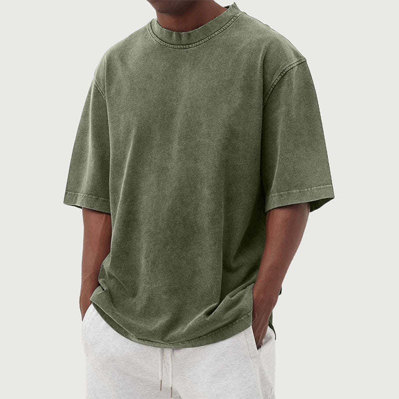 Relaxed fit heren t-shirt, korte mouw, met subtiele gewassen look. Comfortabele casual mode voor heren.