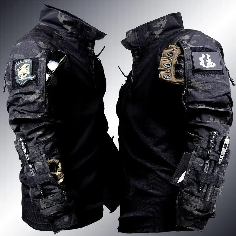Comfortabele camouflage herenset, perfect als uniform voor tactische training, outdoor survival en avontuur.