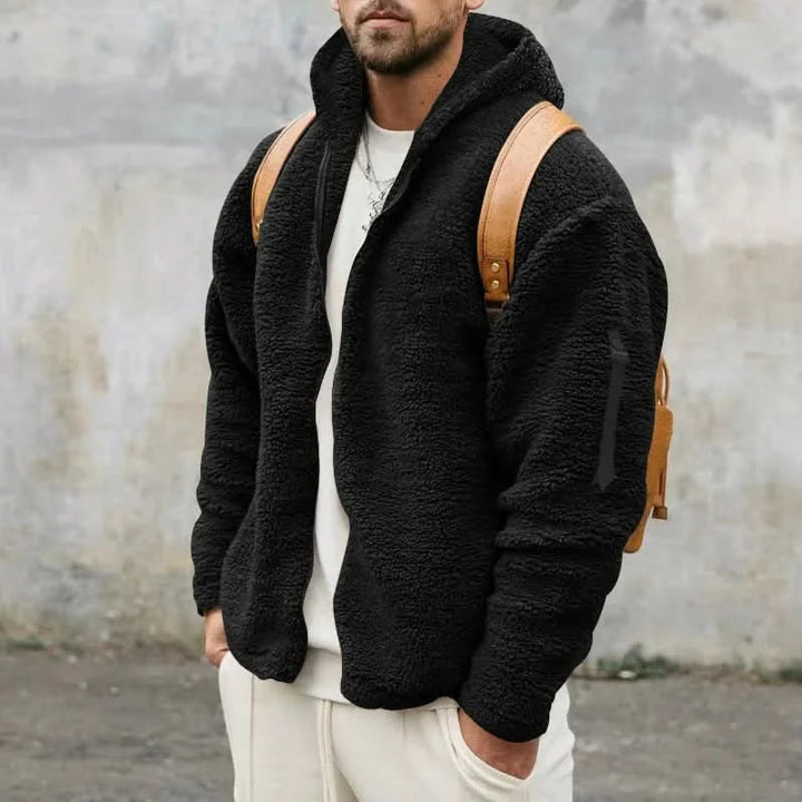 Collectie stijlvolle heren teddy fleece vesten met capuchon in diverse kleuren, warm en veelzijdig.
