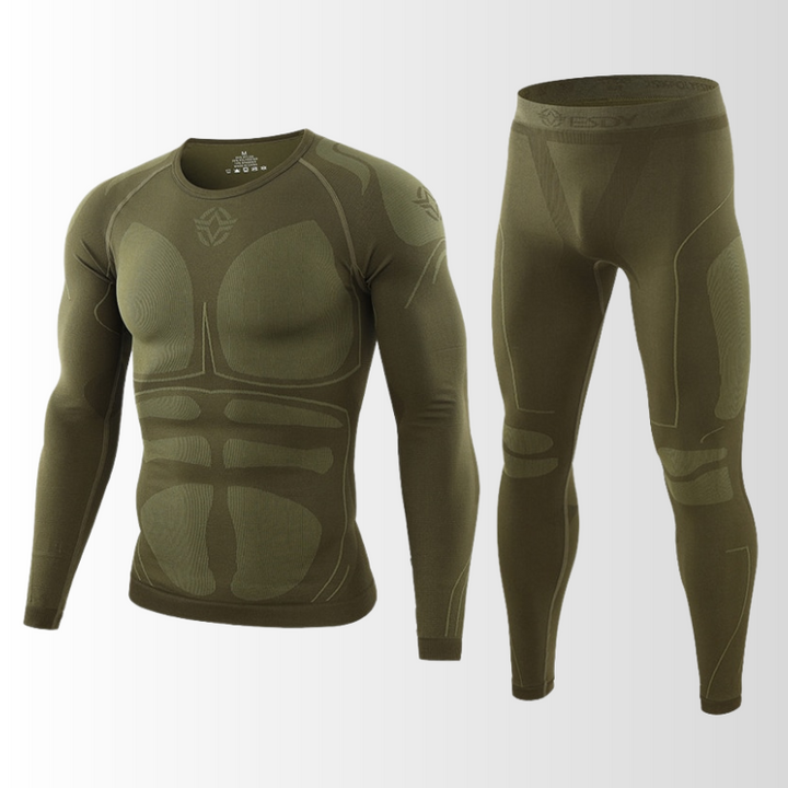 Heren ski ondergoed set, thermische baselayer met lange mouwen voor warmte en comfort op de piste.