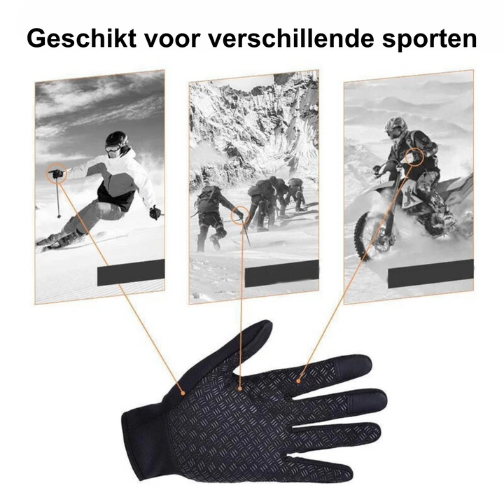 Thermische heren handschoenen, met slimme touchscreen compatibiliteit en warmte.
