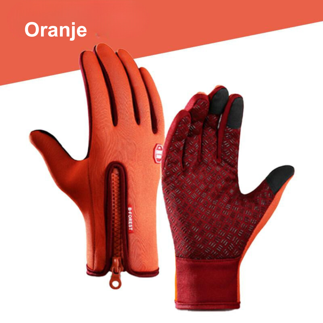 Zwarte waterafstotende heren handschoenen, perfect voor de winter met thermische voering.