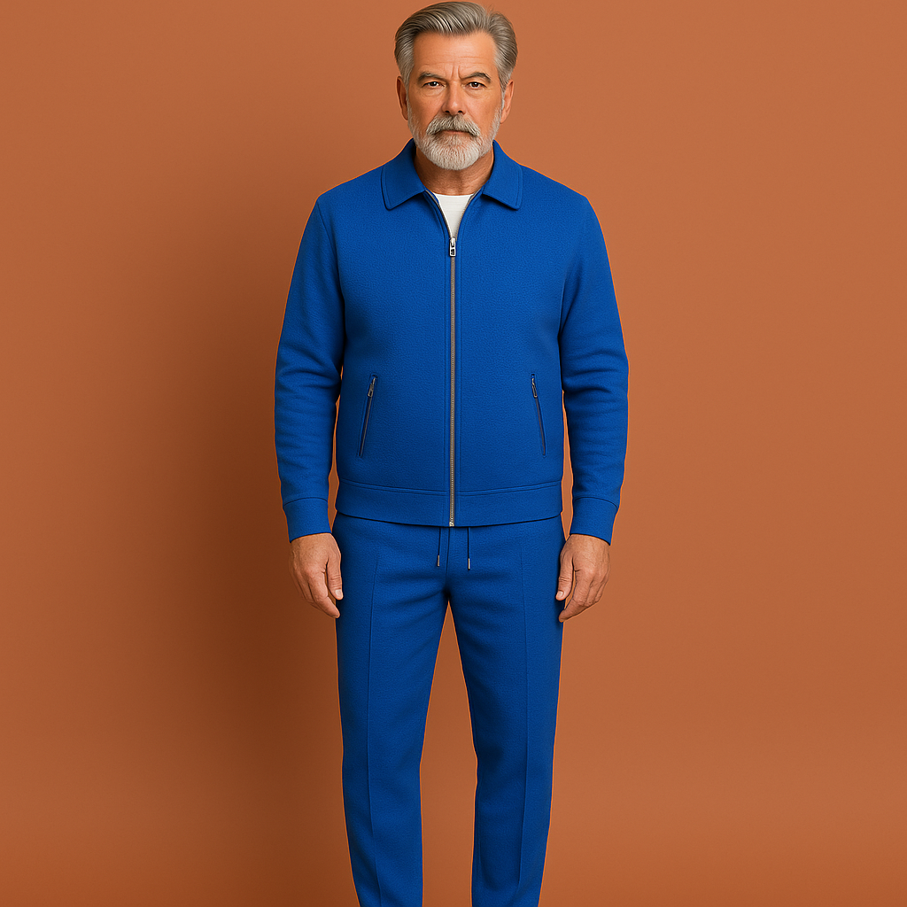 Heren casual trainingspak met ritsjack, een veelzijdige vrijetijdskleding set die comfort en stijl combineert.