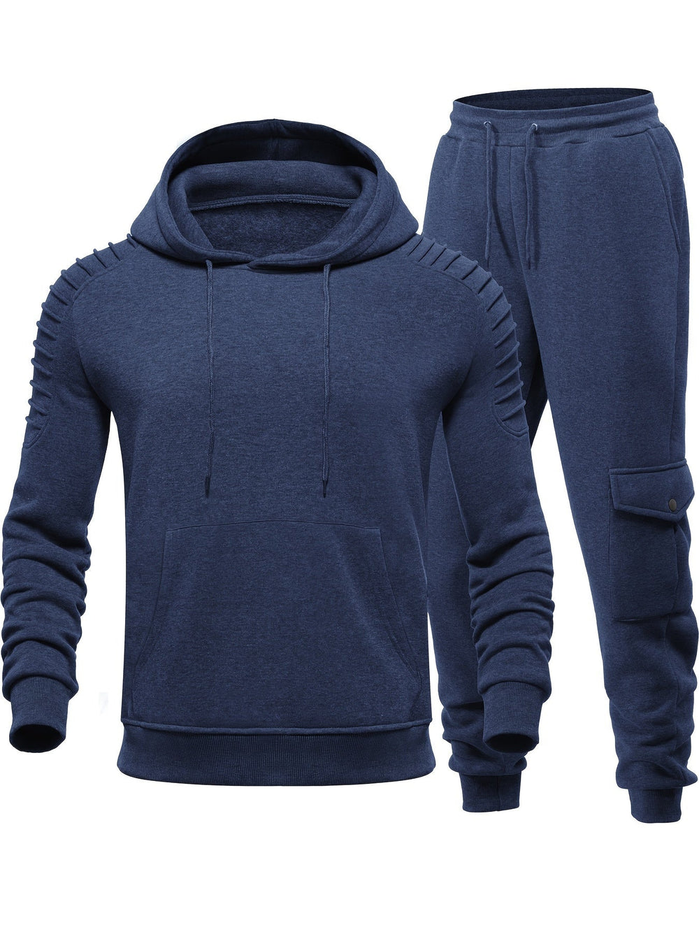Casual heren joggingpak set voor ontspanning; zacht en comfortabel, perfect voor thuis of onderweg.