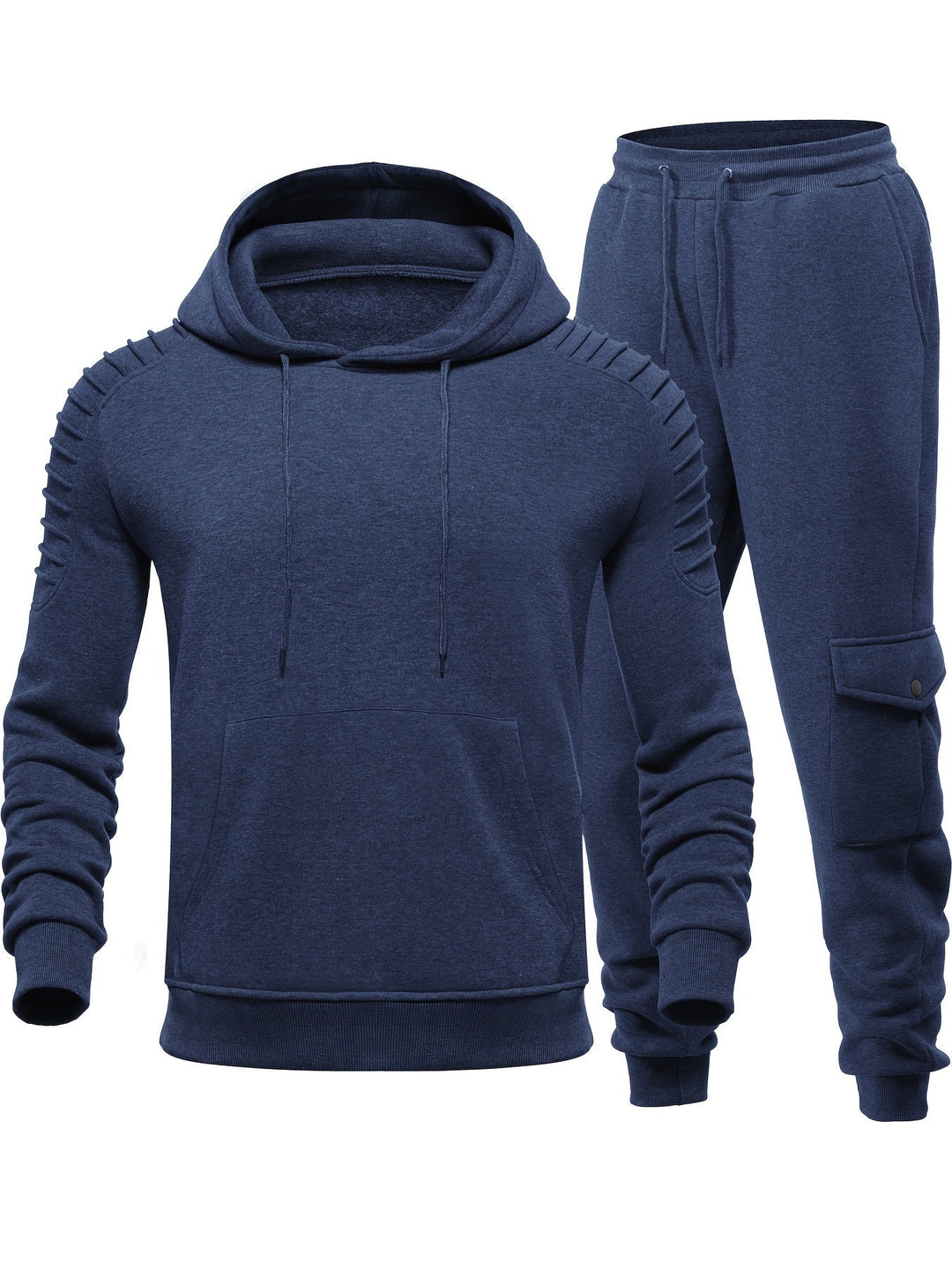 Casual heren joggingpak set voor ontspanning; zacht en comfortabel, perfect voor thuis of onderweg.