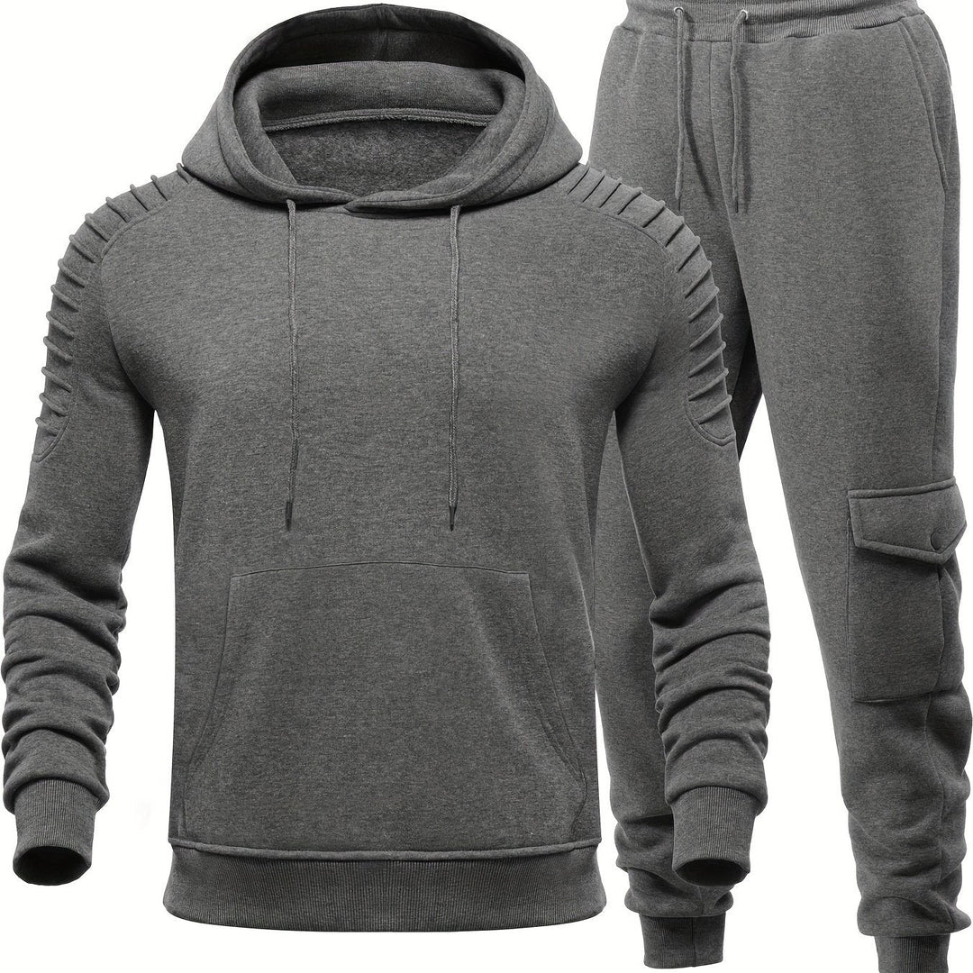 Heren casual set: veelzijdig trainingspak met lange mouwen en joggingsbroek, geschikt voor sport én ontspanning.
