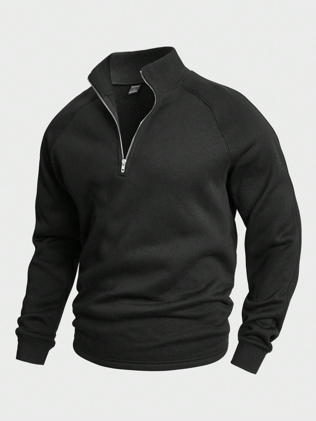 Heren trui met halve rits en opstaande kraag, comfortabel voor casual mode en dagelijks gebruik.