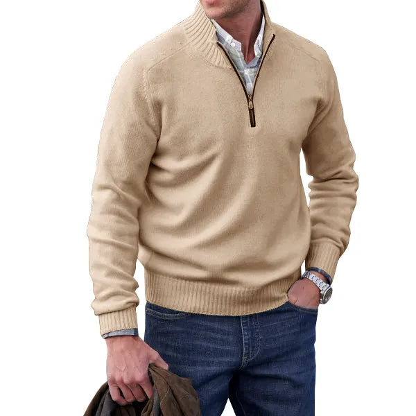 Stijlvolle heren rits trui, veelzijdig voor zowel casual als geklede outfits.