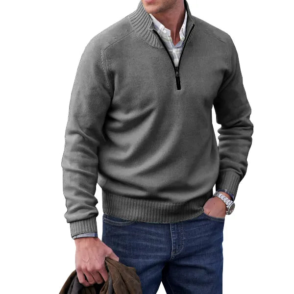 Comfortabele heren trui met rits, ideaal voor een relaxte dag of een avondje uit.