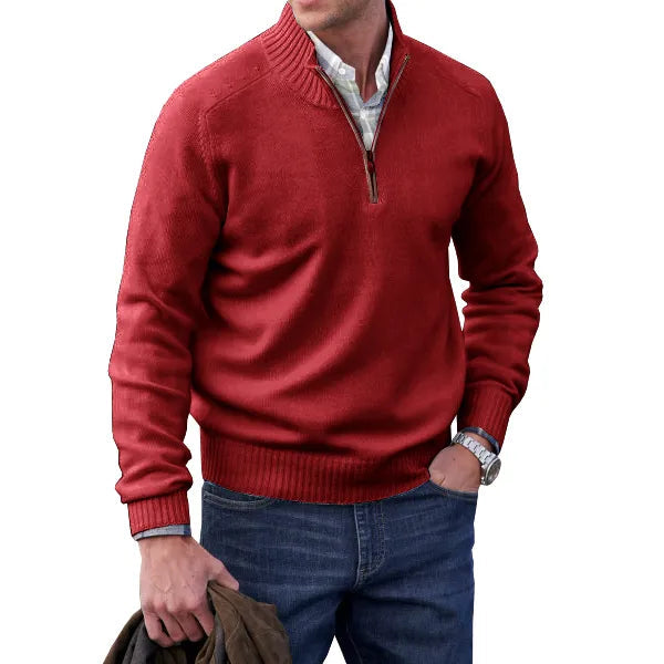 Heren trui met rits, combineert functionaliteit en mode, een must-have voor elke man.