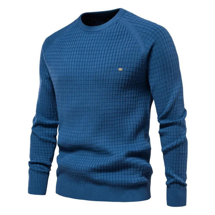 Heren trui met ronde hals, klassieke pasvorm, ideaal voor casual en smart casual looks. Tijdloos design.