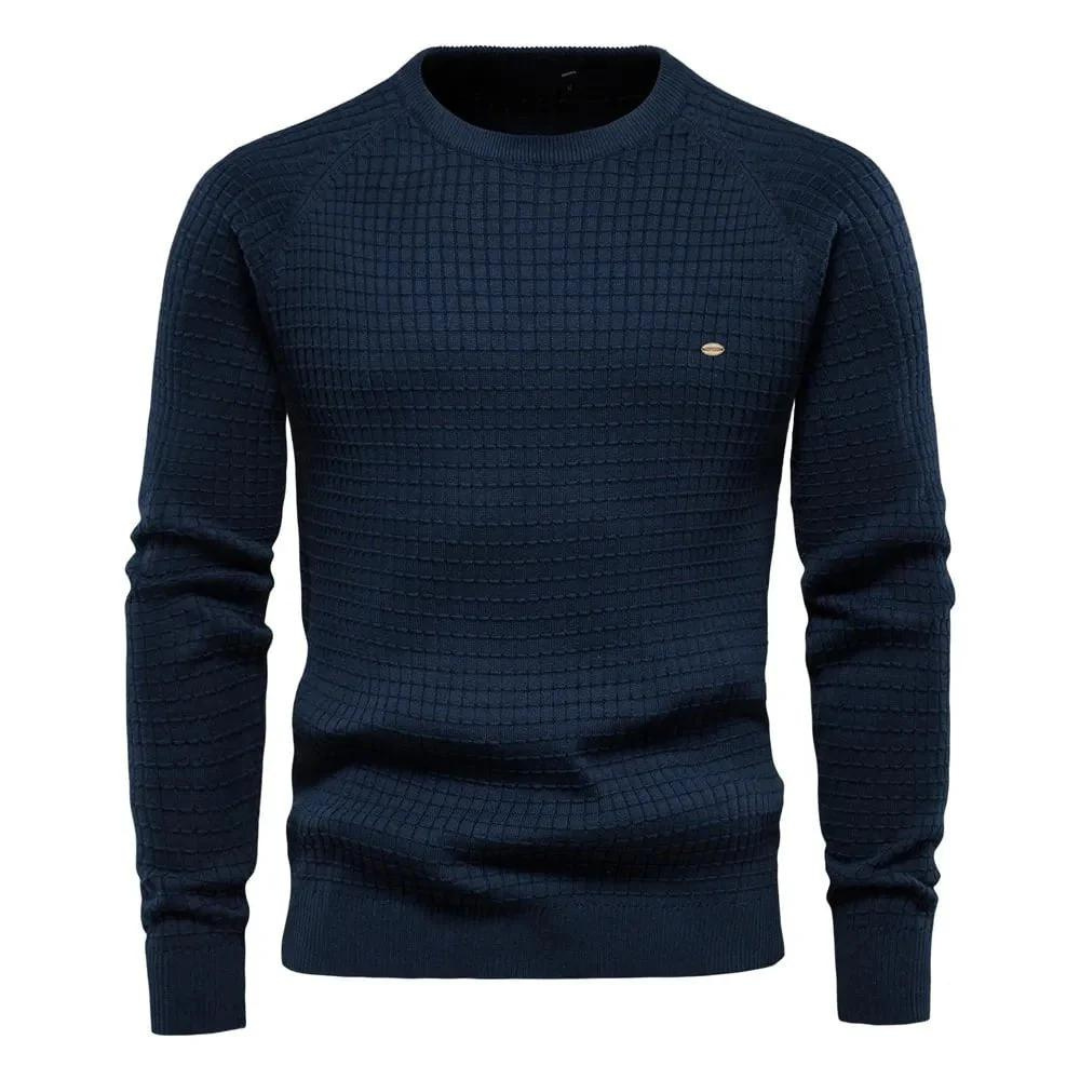 Comfortabele heren trui met ronde hals, klassieke snit. Perfect voor een smart casual outfit of ontspannen momenten.