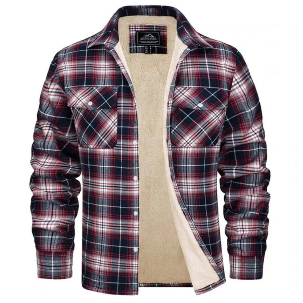 Comfortabele heren ruitjas, perfecte warme tussenjas; ideaal voor de modebewuste man in herfst/winter.