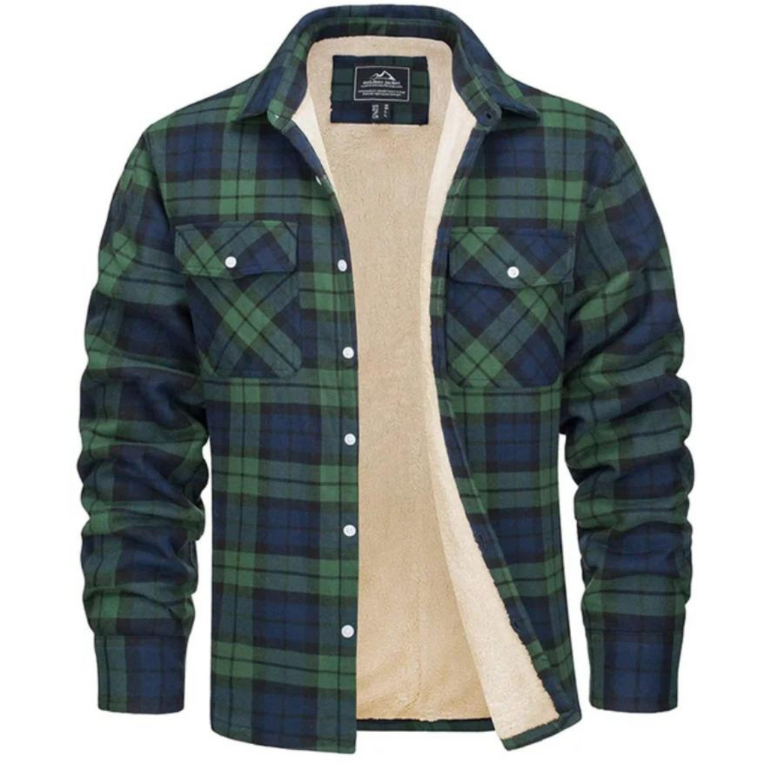 Stijlvolle heren ruitjas, een comfortabele en warme tussenjas; essentiële buitenkleding voor elke man.