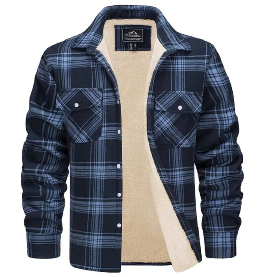 Modieuze heren ruitjas, perfect als warme herfstjas; tijdloze mannenkleding voor een casual look.